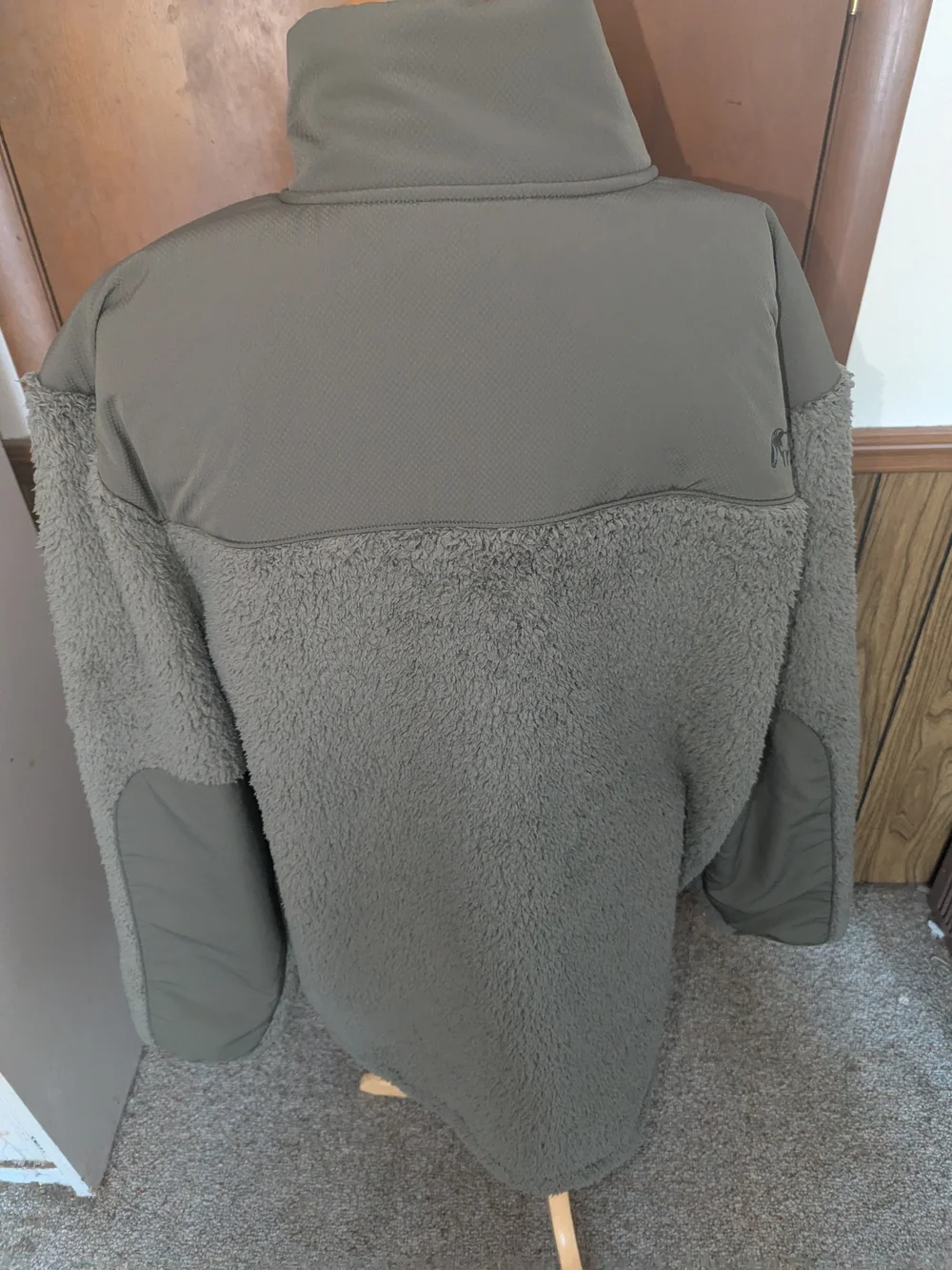 KUUA Mens Olive Gray Sherpa Fleece Jacket